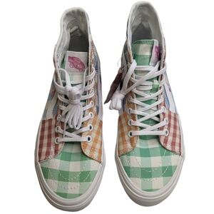 0216 Vans Multicolor Checkered Sneakers Men Size 6.5
